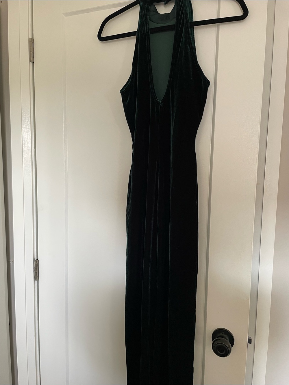 Sleeveless Velvet Maxi Dress in Dark Green - Picture 5 of 6
